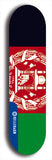 North American maple skateboard deck designed by underground artist BellyRash -- available in widths between 7.5 to 8.5 inches in both mellow concave and steep concave shapes. Artwork : 	Afghanistan	flag skateboard deck