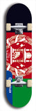 North American maple skateboard deck designed by underground artist BellyRash -- available in widths between 7.5 to 8.5 inches in both mellow concave and steep concave shapes. Artwork : 	Afghanistan	flag skateboard deck