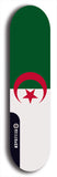North American maple skateboard deck designed by underground artist BellyRash -- available in widths between 7.5 to 8.5 inches in both mellow concave and steep concave shapes. Artwork : 	Algeria	flag skateboard deck
