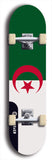 North American maple skateboard deck designed by underground artist BellyRash -- available in widths between 7.5 to 8.5 inches in both mellow concave and steep concave shapes. Artwork : 	Algeria	flag skateboard deck