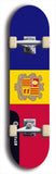 North American maple skateboard deck designed by underground artist BellyRash -- available in widths between 7.5 to 8.5 inches in both mellow concave and steep concave shapes. Artwork : 	Andorra	flag skateboard deck