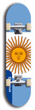 North American maple skateboard deck designed by underground artist BellyRash -- available in widths between 7.5 to 8.5 inches in both mellow concave and steep concave shapes. Artwork : 	Argentina	flag skateboard deck