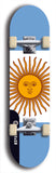 North American maple skateboard deck designed by underground artist BellyRash -- available in widths between 7.5 to 8.5 inches in both mellow concave and steep concave shapes. Artwork : 	Argentina	flag skateboard deck