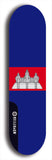 North American maple skateboard deck designed by underground artist BellyRash -- available in widths between 7.5 to 8.5 inches in both mellow concave and steep concave shapes. Artwork : 	Cambodia	flag skateboard deck