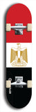 North American maple skateboard deck designed by underground artist BellyRash -- available in widths between 7.5 to 8.5 inches in both mellow concave and steep concave shapes. Artwork : 	Egypt	flag skateboard deck