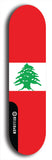 North American maple skateboard deck designed by underground artist BellyRash -- available in widths between 7.5 to 8.5 inches in both mellow concave and steep concave shapes. Artwork : 	Lebanon	flag skateboard deck
