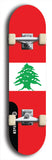 North American maple skateboard deck designed by underground artist BellyRash -- available in widths between 7.5 to 8.5 inches in both mellow concave and steep concave shapes. Artwork : 	Lebanon	flag skateboard deck