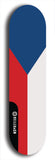 North American maple skateboard deck designed by underground artist BellyRash -- available in widths between 7.5 to 8.5 inches in both mellow concave and steep concave shapes. Artwork : 	Czechia (Czech Republic)	flag skateboard deck