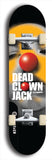 Skateboard deck: Limited edition, North American maple skateboard deck designed by underground artist BellyRash - available widths 7.5 to 8.5 inches in both mellow concave and steep concave shapes. Artwork: DEAD CLOWN JACK logo brand popsicle-shaped deck