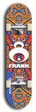 North American maple skateboard deck designed by underground artist BellyRash -- available in widths between 7.5 to 8.5 inches in both mellow concave and steep concave shapes. Artwork: street art and street artist and Frank logo