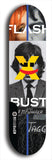 Skateboard deck: Limited edition, North American maple skateboard deck designed by underground artist BellyRash -- available in widths 7.5 to 8.5 inches in both mellow concave and steep concave shapes. Artwork: X;) brand popsicle-shaped skateboard deck with X;) logo broken into multiple colors and shades