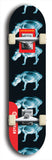 Limited edition, North American maple skateboard deck designed by underground artist BellyRash -- available in widths 7.5 to 8.5 inches in both mellow concave and steep concave shapes. Artwork: Five A.I. generated