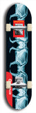 Limited edition, North American maple skateboard deck designed by underground artist BellyRash -- available in widths 7.5 to 8.5 inches in both mellow concave and steep concave shapes. Artwork: Five A.I. generated