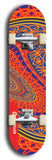Skateboard deck: Limited edition, North American maple skateboard deck designed by underground artist BellyRash - available widths 7.5 to 8.5 inches in both mellow concave and steep concave shapes. Artwork: TWISTED DHARMA brand popsicle-shaped deck