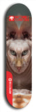 Skateboard deck: Limited edition, North American maple skateboard deck designed by underground artist BellyRash -- available in widths 7.5 to 8.5 inches in both mellow concave and steep concave shapes. Artwork: BUTTUGLY MONSTERS brand popsicle-shaped skateboard deck with monster in background.