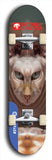 Skateboard deck: Limited edition, North American maple skateboard deck designed by underground artist BellyRash -- available in widths 7.5 to 8.5 inches in both mellow concave and steep concave shapes. Artwork: BUTTUGLY MONSTERS brand popsicle-shaped skateboard deck with monster in background.
