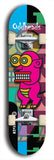 Skateboard deck: Limited edition, North American maple skateboard deck designed by underground artist BellyRash -- available in widths 7.5 to 8.5 inches in both mellow concave and steep concave shapes. Artwork: Oddheads brand popsicle-shaped skateboard deck with cartoon head on dark background.