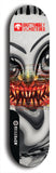 Skateboard deck: Limited edition, North American maple skateboard deck designed by underground artist BellyRash -- available in widths 7.5 to 8.5 inches in both mellow concave and steep concave shapes. Artwork: BUTTUGLY MONSTERS brand popsicle-shaped skateboard deck with monster in background.
