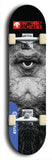 Skateboard deck: Limited edition, North American maple skateboard deck designed by underground artist BellyRash -- available in widths 7.5 to 8.5 inches in both mellow concave and steep concave shapes. Artwork: BUTTUGLY MONSTERS brand popsicle-shaped skateboard deck with monster in background.
