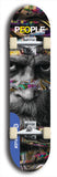 Limited edition, North American maple skateboard deck designed by underground artist BellyRash -- available in widths 7.5 to 8.5 inches in both mellow concave and steep concave shapes. Artwork: PEOPLE brand popsicle-shaped skateboard deck with a black and white human face inside a swirling multi-colored background