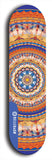 Skateboard deck: Limited edition, North American maple skateboard deck designed by underground artist BellyRash - available widths 7.5 to 8.5 inches in both mellow concave and steep concave shapes. Artwork: DHARMAMECHANIC logo brand popsicle-shaped deck