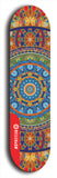 Skateboard deck: Limited edition, North American maple skateboard deck designed by underground artist BellyRash - available widths 7.5 to 8.5 inches in both mellow concave and steep concave shapes. Artwork: DHARMAMECHANIC logo brand popsicle-shaped deck
