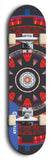 Skateboard deck: Limited edition, North American maple skateboard deck designed by underground artist BellyRash - available widths 7.5 to 8.5 inches in both mellow concave and steep concave shapes. Artwork: DHARMAMECHANIC logo brand popsicle-shaped deck