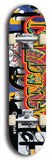 Limited edition, North American maple skateboard deck designed by underground artist BellyRash - available widths 7.5 to 8.5 inches in both mellow concave and steep concave shapes. Artwork: CHADWICK brand popsicle-shaped with large CHADWICK logo multi-colored patterned background