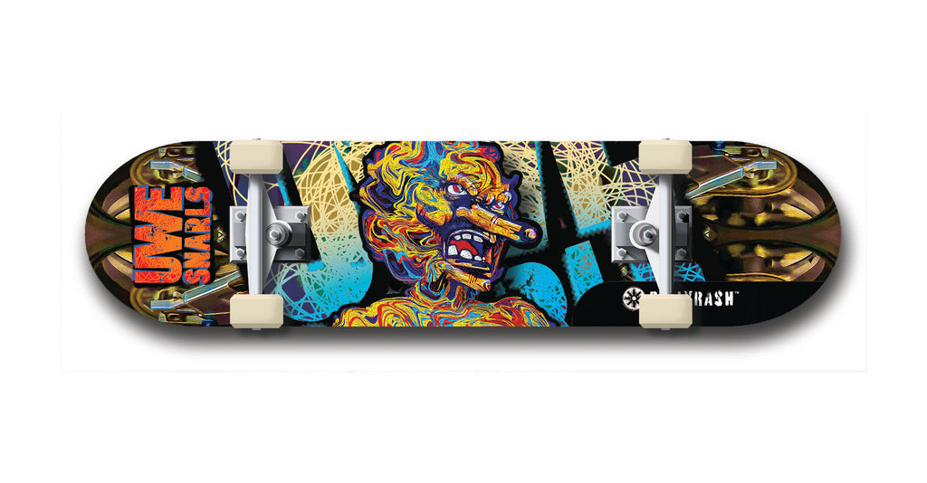 Ride the BellyRash Uwe Snarls, Limited Edition, Black Logo Skateboard Deck series.