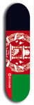 North American maple skateboard deck designed by underground artist BellyRash -- available in widths between 7.5 to 8.5 inches in both mellow concave and steep concave shapes. Artwork : 	Afghanistan	flag skateboard deck																				