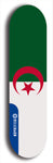 North American maple skateboard deck designed by underground artist BellyRash -- available in widths between 7.5 to 8.5 inches in both mellow concave and steep concave shapes. Artwork : 	Algeria	flag skateboard deck																				