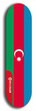 North American maple skateboard deck designed by underground artist BellyRash -- available in widths between 7.5 to 8.5 inches in both mellow concave and steep concave shapes. Artwork : 	Azerbaijan	flag skateboard deck																				