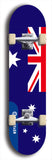 North American maple skateboard deck designed by underground artist BellyRash -- available in widths between 7.5 to 8.5 inches in both mellow concave and steep concave shapes. Artwork : 	Australia	flag skateboard deck																				