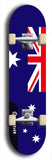 North American maple skateboard deck designed by underground artist BellyRash -- available in widths between 7.5 to 8.5 inches in both mellow concave and steep concave shapes. Artwork : 	Australia	flag skateboard deck																				