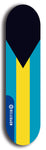 North American maple skateboard deck designed by underground artist BellyRash -- available in widths between 7.5 to 8.5 inches in both mellow concave and steep concave shapes. Artwork : 	Bahamas	flag skateboard deck																				