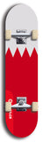 North American maple skateboard deck designed by underground artist BellyRash -- available in widths between 7.5 to 8.5 inches in both mellow concave and steep concave shapes. Artwork : 	Bahrain	flag skateboard deck																				