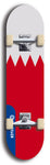 North American maple skateboard deck designed by underground artist BellyRash -- available in widths between 7.5 to 8.5 inches in both mellow concave and steep concave shapes. Artwork : 	Bahrain	flag skateboard deck																				