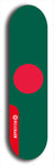 North American maple skateboard deck designed by underground artist BellyRash -- available in widths between 7.5 to 8.5 inches in both mellow concave and steep concave shapes. Artwork : 	Bangladesh	flag skateboard deck																				