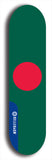 North American maple skateboard deck designed by underground artist BellyRash -- available in widths between 7.5 to 8.5 inches in both mellow concave and steep concave shapes. Artwork : 	Bangladesh	flag skateboard deck																				