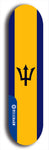 North American maple skateboard deck designed by underground artist BellyRash -- available in widths between 7.5 to 8.5 inches in both mellow concave and steep concave shapes. Artwork : 	Barbados	flag skateboard deck																				