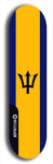 North American maple skateboard deck designed by underground artist BellyRash -- available in widths between 7.5 to 8.5 inches in both mellow concave and steep concave shapes. Artwork : 	Barbados	flag skateboard deck																				