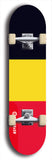 North American maple skateboard deck designed by underground artist BellyRash -- available in widths between 7.5 to 8.5 inches in both mellow concave and steep concave shapes. Artwork : 	Belgium	flag skateboard deck																				
