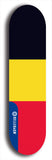 North American maple skateboard deck designed by underground artist BellyRash -- available in widths between 7.5 to 8.5 inches in both mellow concave and steep concave shapes. Artwork : 	Belgium	flag skateboard deck																				