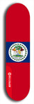 North American maple skateboard deck designed by underground artist BellyRash -- available in widths between 7.5 to 8.5 inches in both mellow concave and steep concave shapes. Artwork : 	Belize	flag skateboard deck																				
