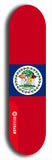 North American maple skateboard deck designed by underground artist BellyRash -- available in widths between 7.5 to 8.5 inches in both mellow concave and steep concave shapes. Artwork : 	Belize	flag skateboard deck																				