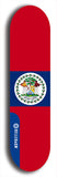 North American maple skateboard deck designed by underground artist BellyRash -- available in widths between 7.5 to 8.5 inches in both mellow concave and steep concave shapes. Artwork : 	Belize	flag skateboard deck																				