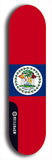 North American maple skateboard deck designed by underground artist BellyRash -- available in widths between 7.5 to 8.5 inches in both mellow concave and steep concave shapes. Artwork : 	Belize	flag skateboard deck																				