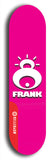 Limited edition, North American maple skateboard deck designed by underground artist BellyRash -- available in widths 7.5 to 8.5 inches in both mellow concave and steep concave shapes. Artwork: FRANK brand popsicle-shaped skateboard deck with large white FRANK logo on blue background