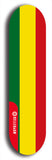 North American maple skateboard deck designed by underground artist BellyRash -- available in widths between 7.5 to 8.5 inches in both mellow concave and steep concave shapes. Artwork : 	Bolivia	flag skateboard deck																				
