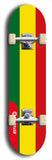 North American maple skateboard deck designed by underground artist BellyRash -- available in widths between 7.5 to 8.5 inches in both mellow concave and steep concave shapes. Artwork : 	Bolivia	flag skateboard deck																				